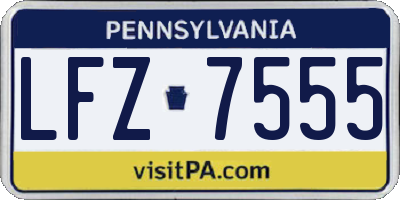 PA license plate LFZ7555