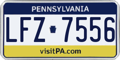 PA license plate LFZ7556