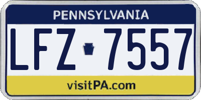 PA license plate LFZ7557
