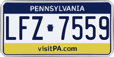 PA license plate LFZ7559