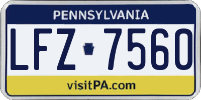 PA license plate LFZ7560