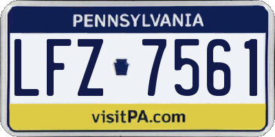 PA license plate LFZ7561