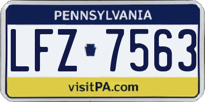 PA license plate LFZ7563