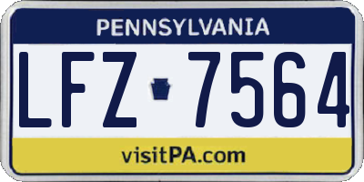 PA license plate LFZ7564