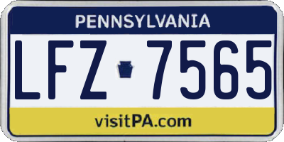 PA license plate LFZ7565