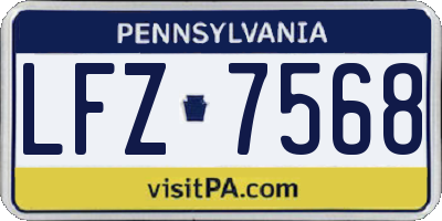 PA license plate LFZ7568