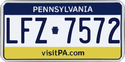 PA license plate LFZ7572