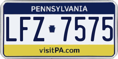 PA license plate LFZ7575