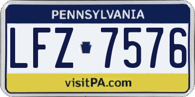 PA license plate LFZ7576