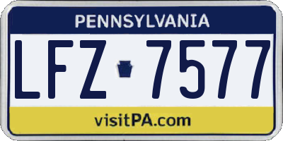 PA license plate LFZ7577