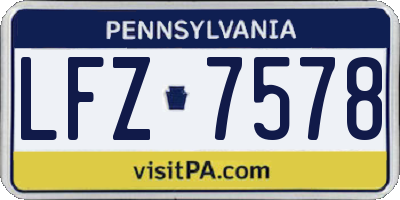 PA license plate LFZ7578
