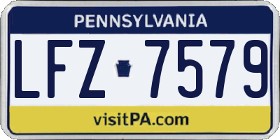 PA license plate LFZ7579
