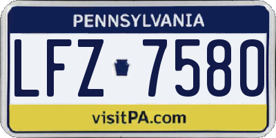 PA license plate LFZ7580