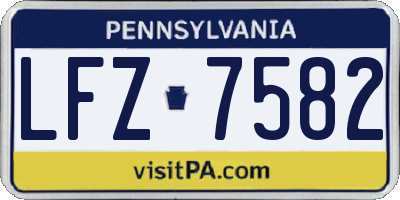 PA license plate LFZ7582