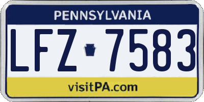 PA license plate LFZ7583