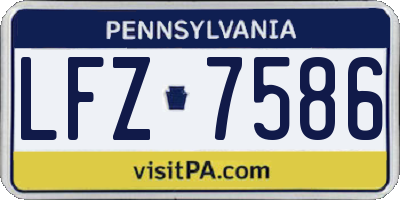 PA license plate LFZ7586