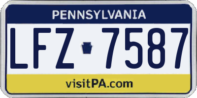 PA license plate LFZ7587