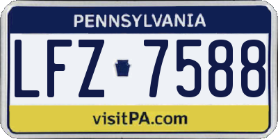 PA license plate LFZ7588
