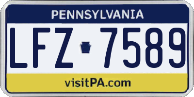PA license plate LFZ7589