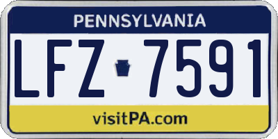 PA license plate LFZ7591