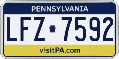 PA license plate LFZ7592