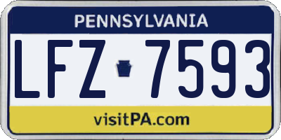 PA license plate LFZ7593