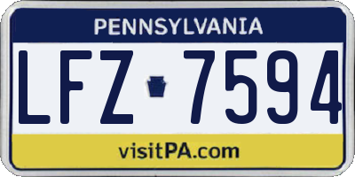 PA license plate LFZ7594