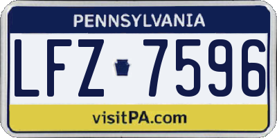 PA license plate LFZ7596