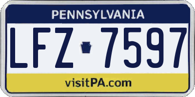 PA license plate LFZ7597