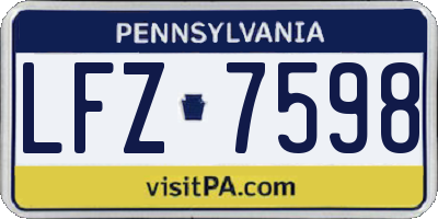 PA license plate LFZ7598