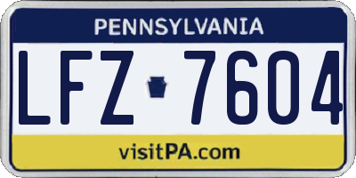PA license plate LFZ7604