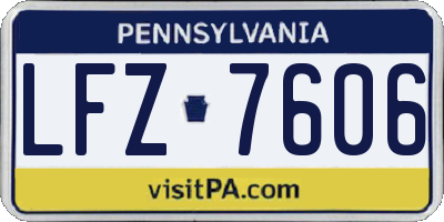 PA license plate LFZ7606