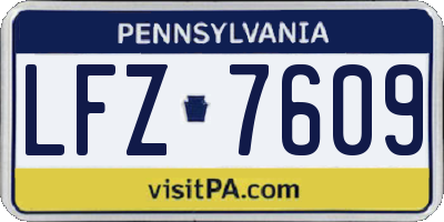 PA license plate LFZ7609