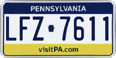 PA license plate LFZ7611