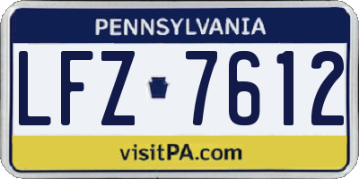 PA license plate LFZ7612