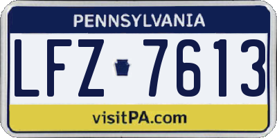 PA license plate LFZ7613