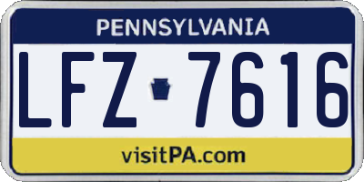 PA license plate LFZ7616