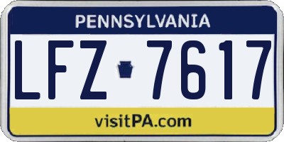 PA license plate LFZ7617