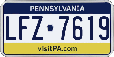 PA license plate LFZ7619