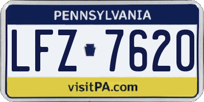 PA license plate LFZ7620
