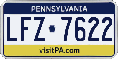 PA license plate LFZ7622