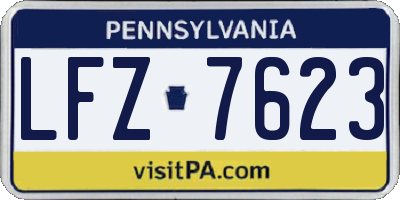 PA license plate LFZ7623