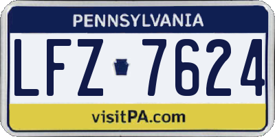 PA license plate LFZ7624