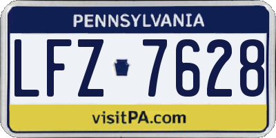 PA license plate LFZ7628