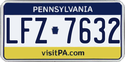 PA license plate LFZ7632