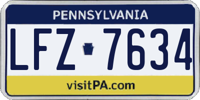 PA license plate LFZ7634