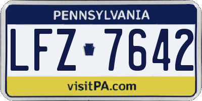 PA license plate LFZ7642