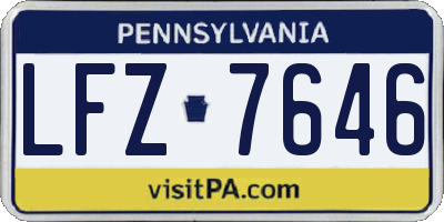 PA license plate LFZ7646
