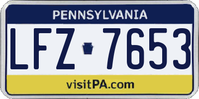 PA license plate LFZ7653