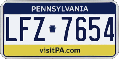 PA license plate LFZ7654